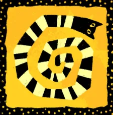 Universal cat card art: a black-and-cream striped cat tail curled into a spiral.